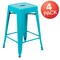 Flash Furniture Teal 24" High Metal Stool, PK4 4-ET-31320-24-TL-R-GG - alternate 8